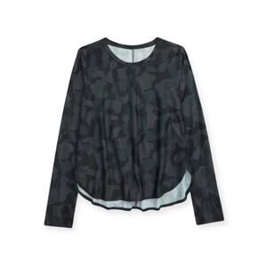 Zella Girls Printed Curved Hem T-Shirt Camo Black Size Medium NWT $35 MSRP